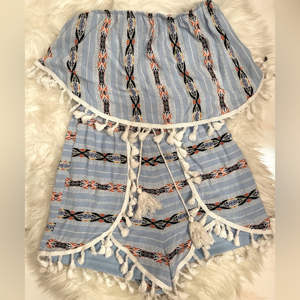 Romper with fringe detailing